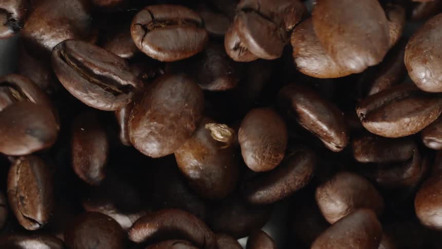 The coffee beans jump around in the machine