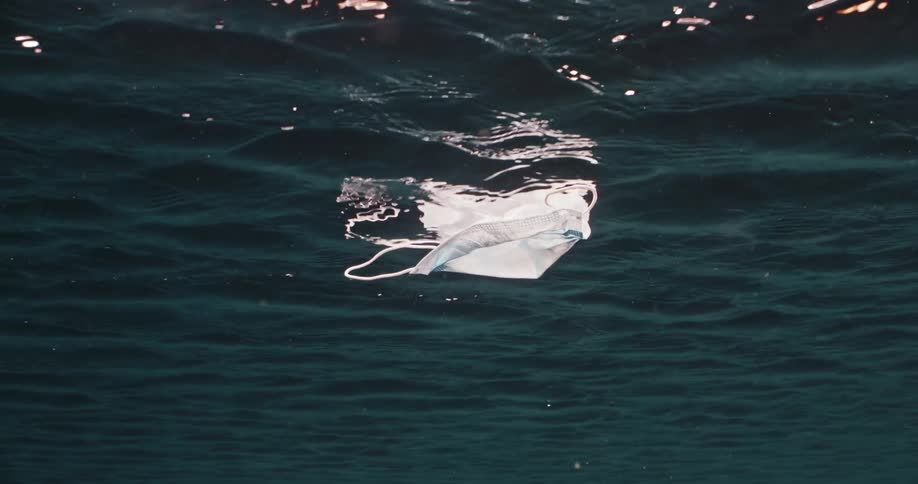 A mask on the surface of the water