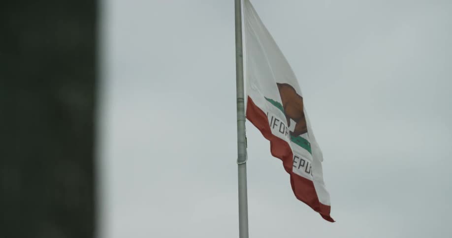 California flag waving in the wind