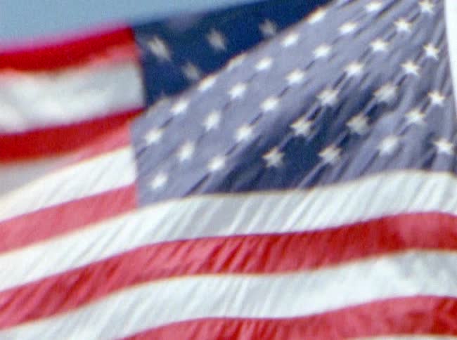 American flag waves in the wind