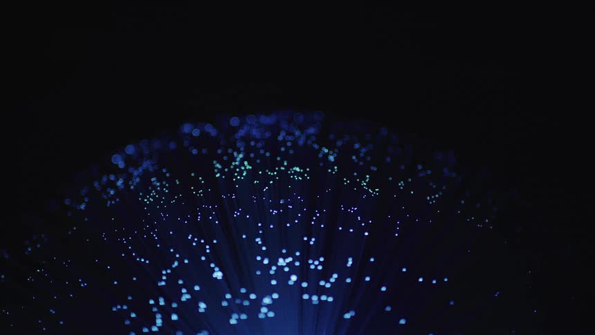 The fiber optic lamp turns and flashes