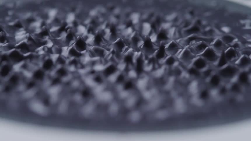 The liquid is bubbling on the working speaker