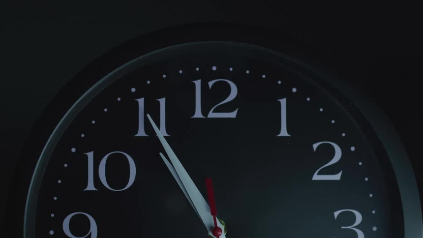 The dial on the clock is moving fast
