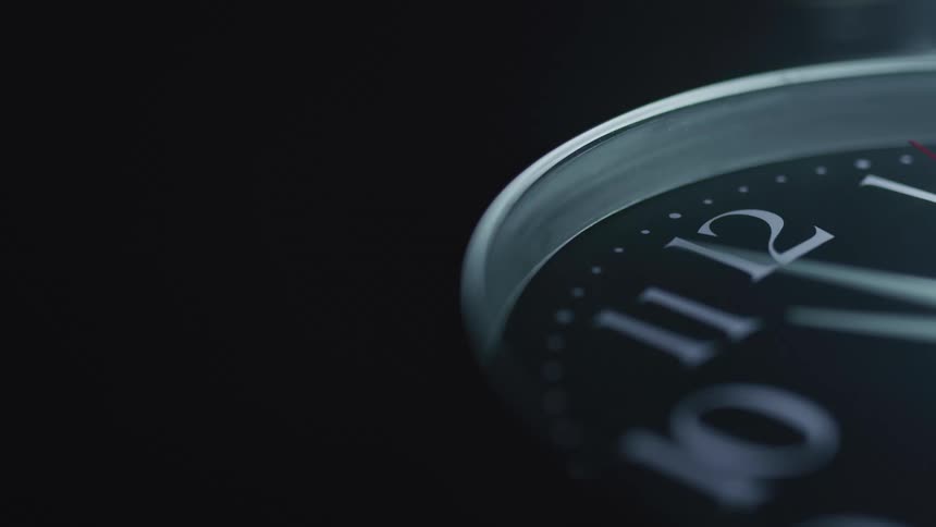 The second hand moves on an analogue clock