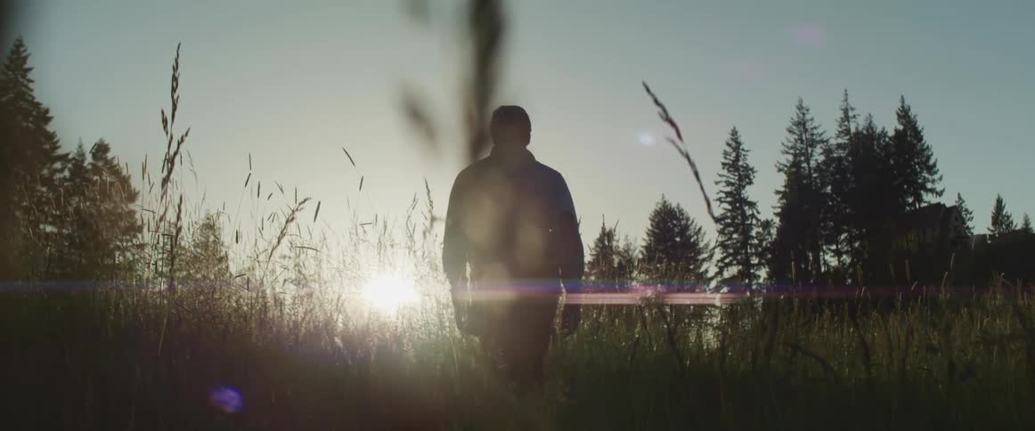A person is hiking outdoors