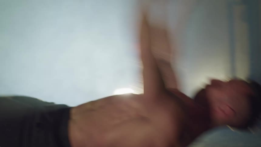 A man is working out in the gym