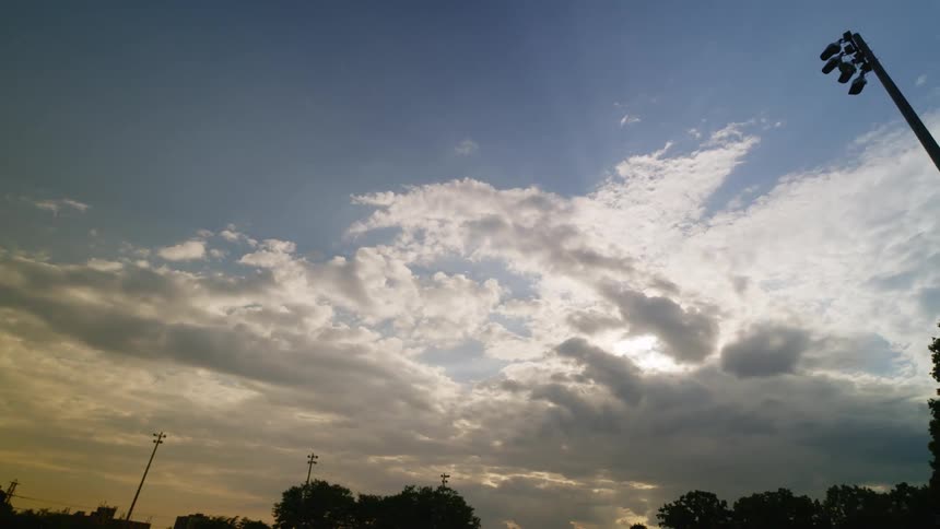 A view of the clouds is displayed in the sky