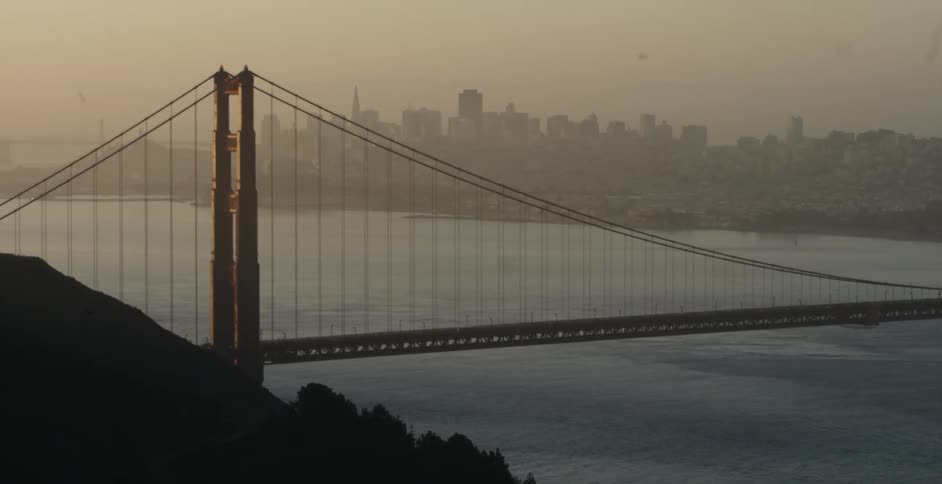 A city bridge spans a body of water