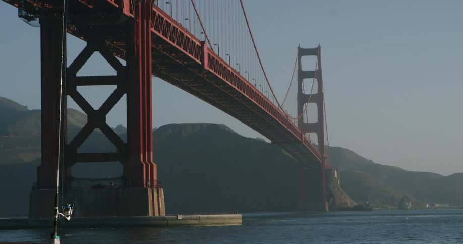 The golden gate bridge on a foggy day