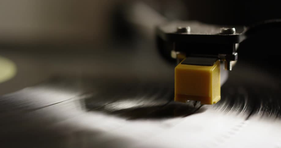 A record spins on a record player