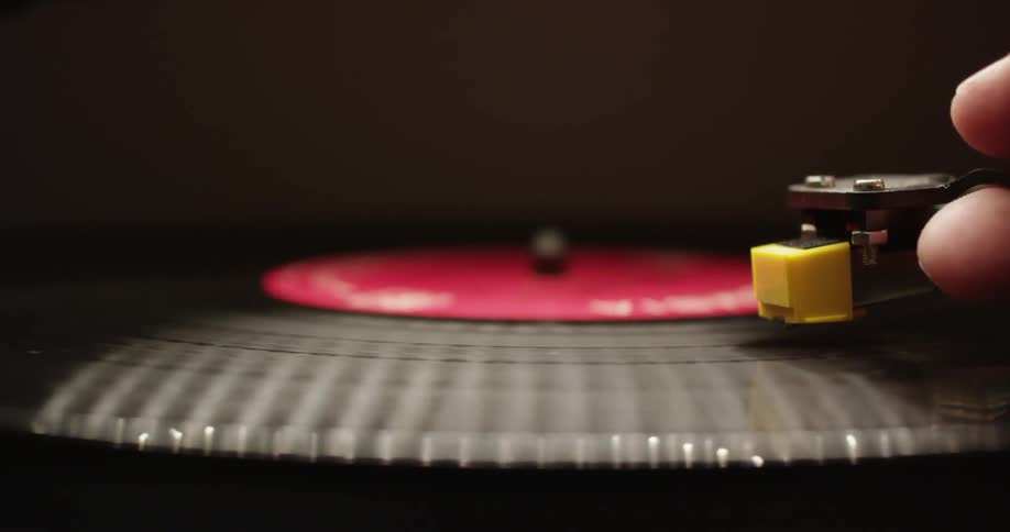 A record spins on a record player