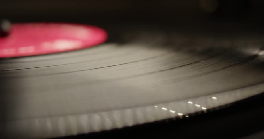 A record spins on a record player