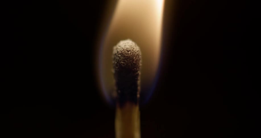 A match goes up in flames