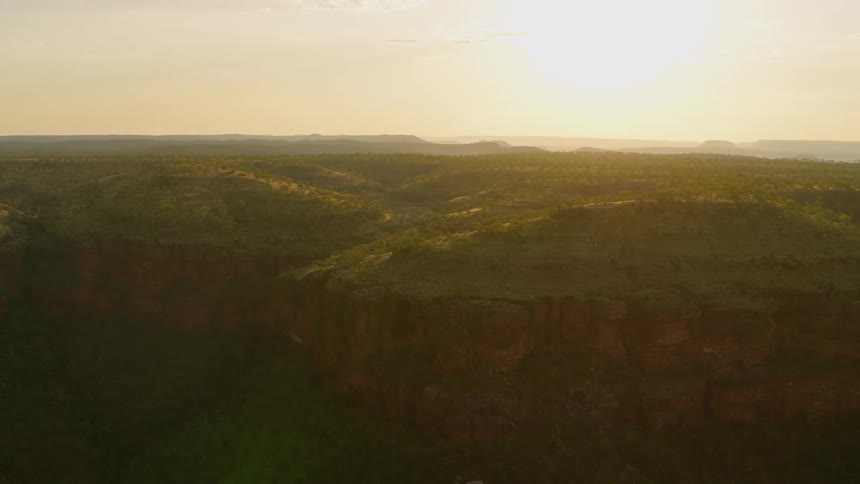 Aerial view of cliffs and hills