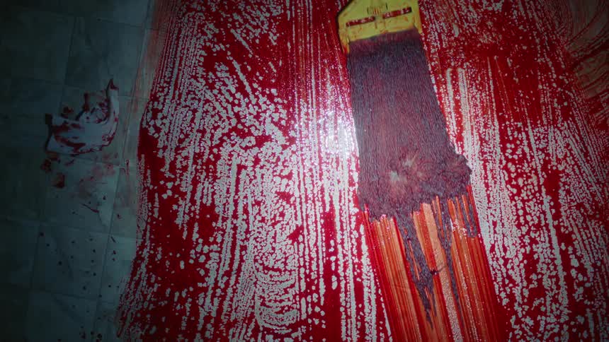 Blood being mopped up inside