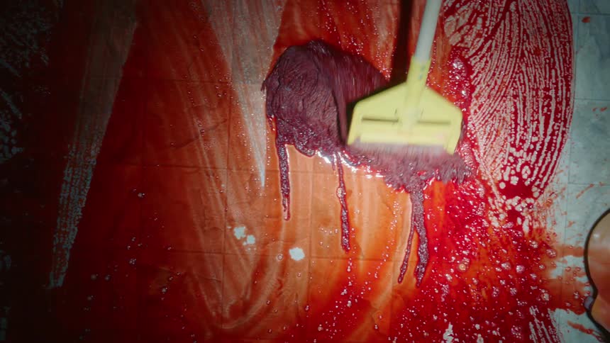 Blood being mopped up off a floor