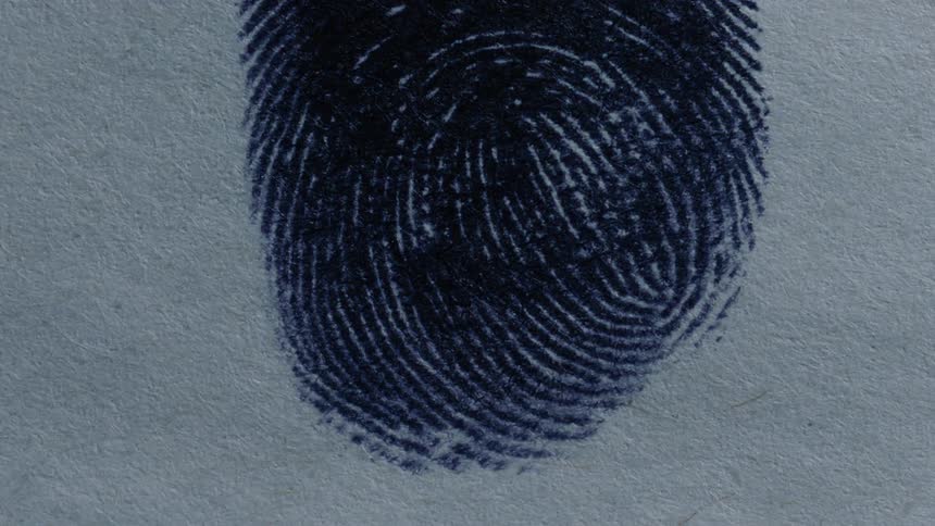 Ink fingerprint on a piece of paper