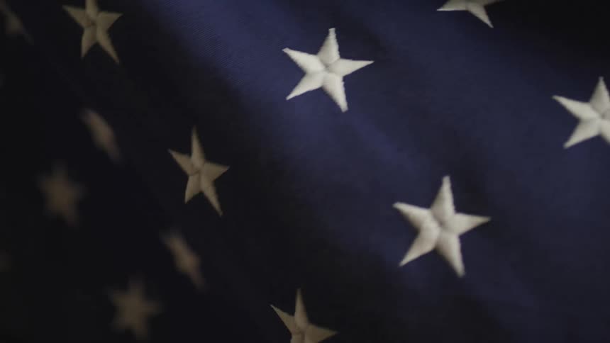 Stars on a billowing american flag