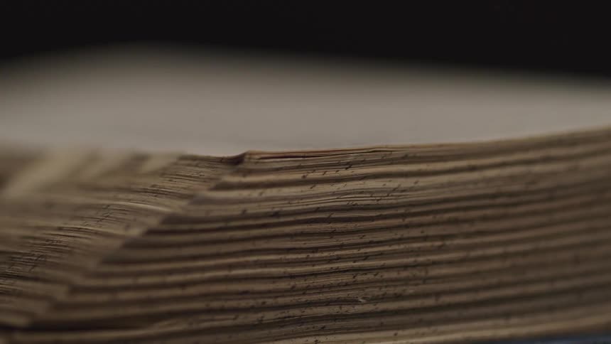 Pages of an old book turning when the wind blows