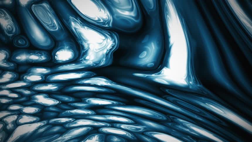 Movement of a blue liquid