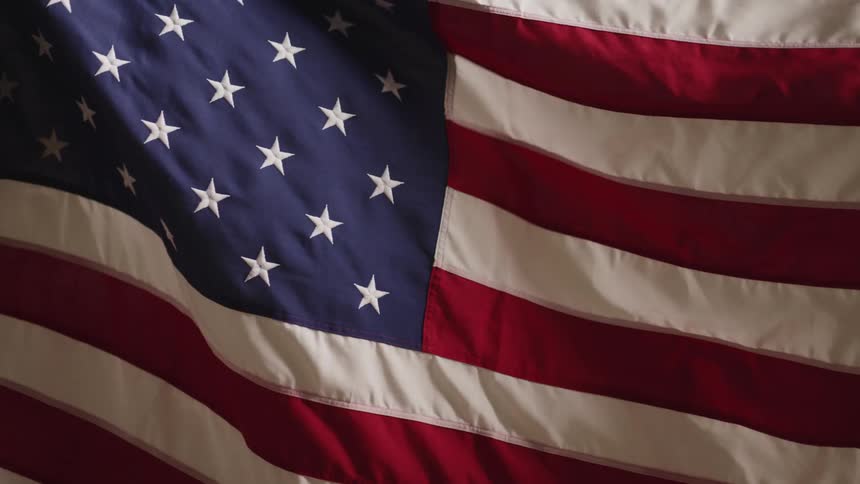American flag flaps in the breeze
