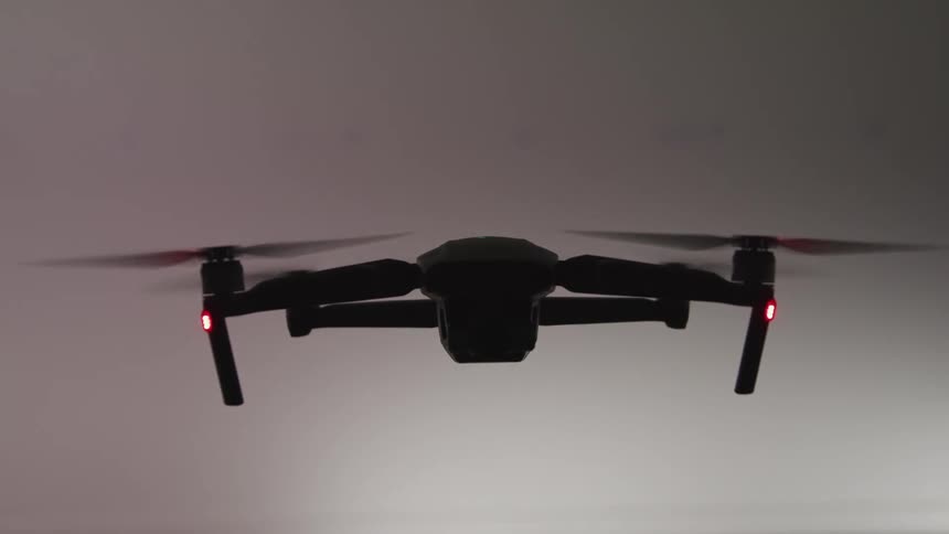 A drone hovering in the air