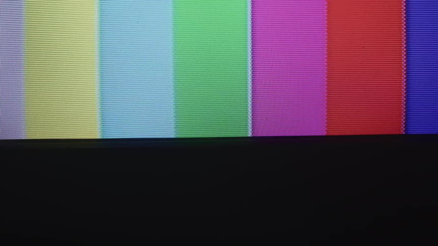 Static and a rainbow screen flash on a crt television