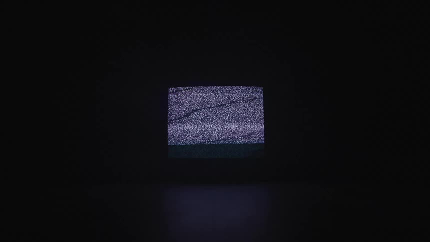 A broken television screen