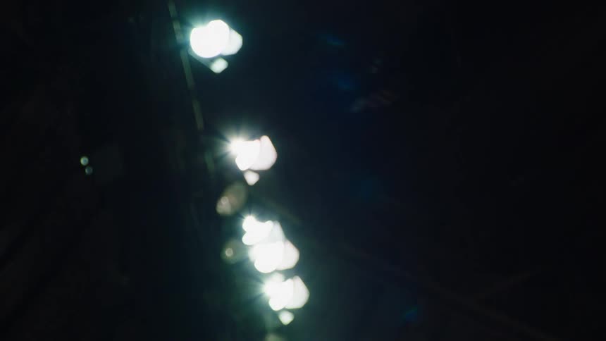 Spotlights in an outdoor stadium