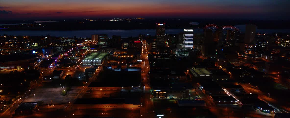 Aerial view of a city skyline