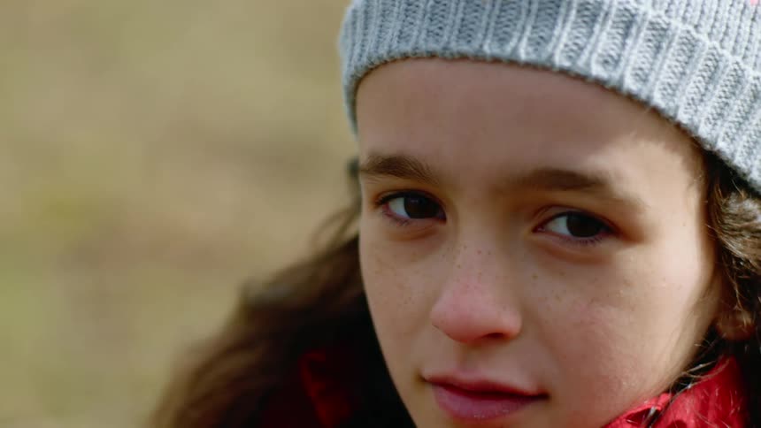 A young girl outside