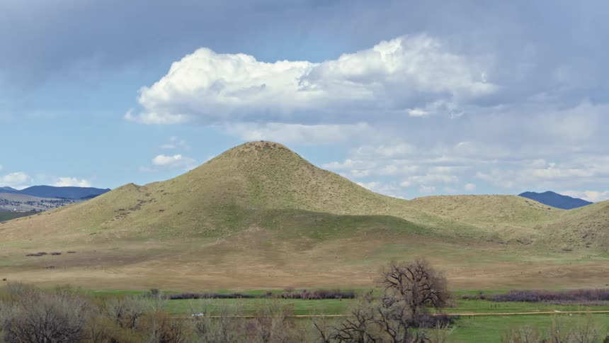 An aerial view of rolling hills