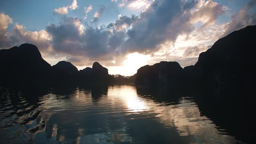 A lake surrounded by mountains