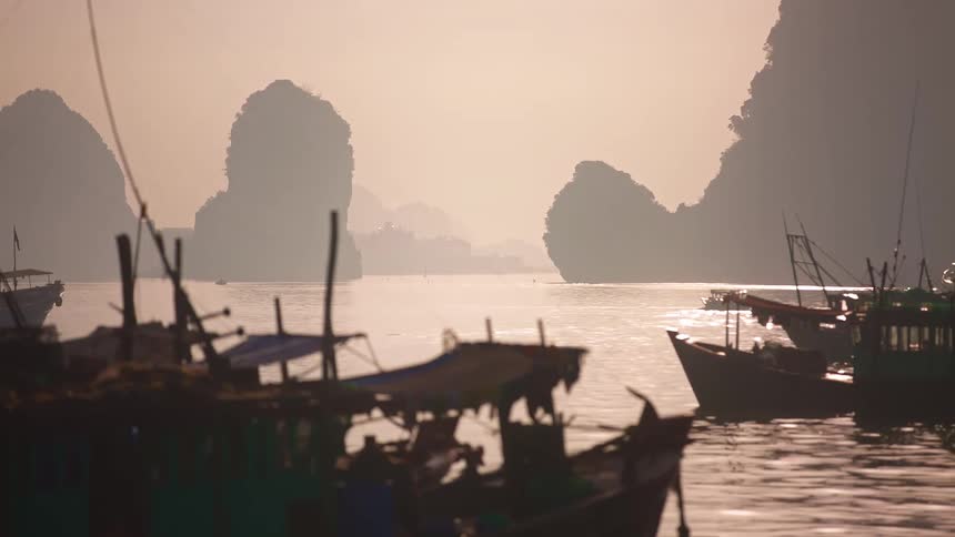 Boats on a lake