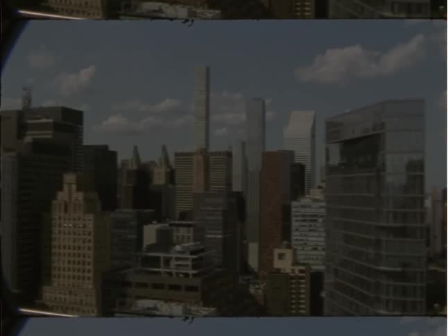 Tall buildings and skyscrapers in a metropolis on a sunny day