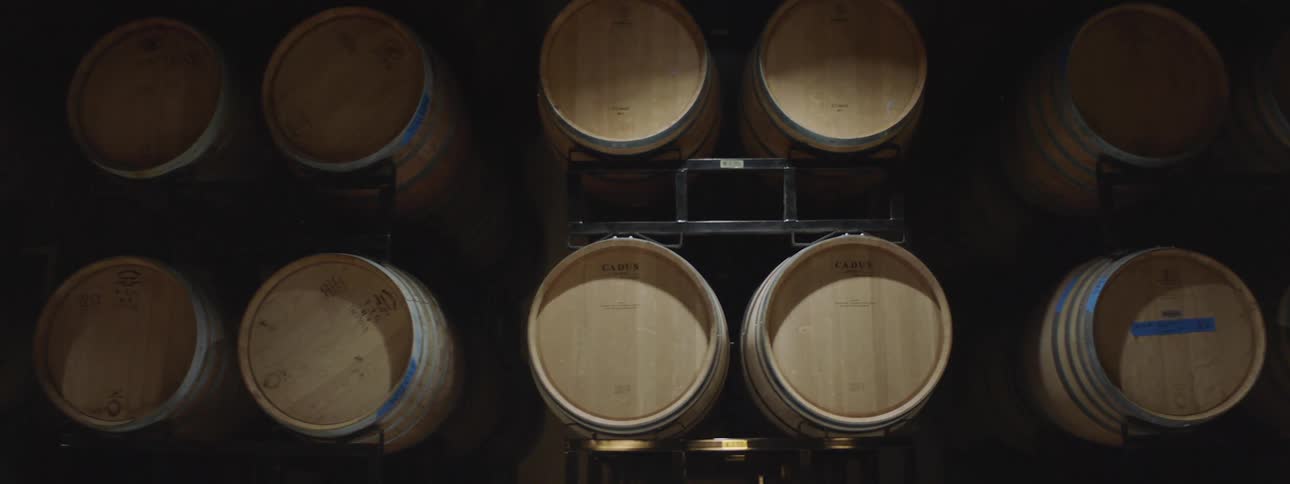 The warehouse is full of barrels