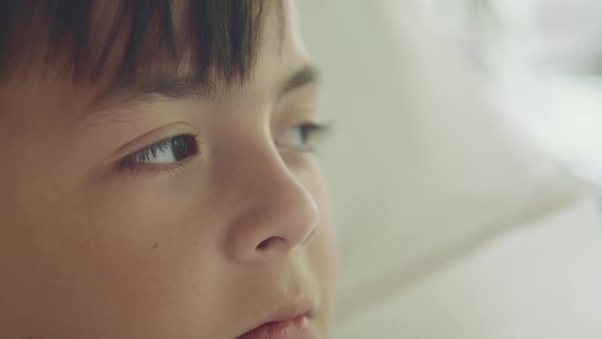Close up of a little boys face