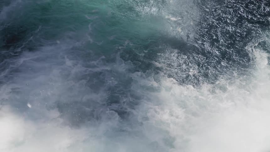 Water spraying in the ocean