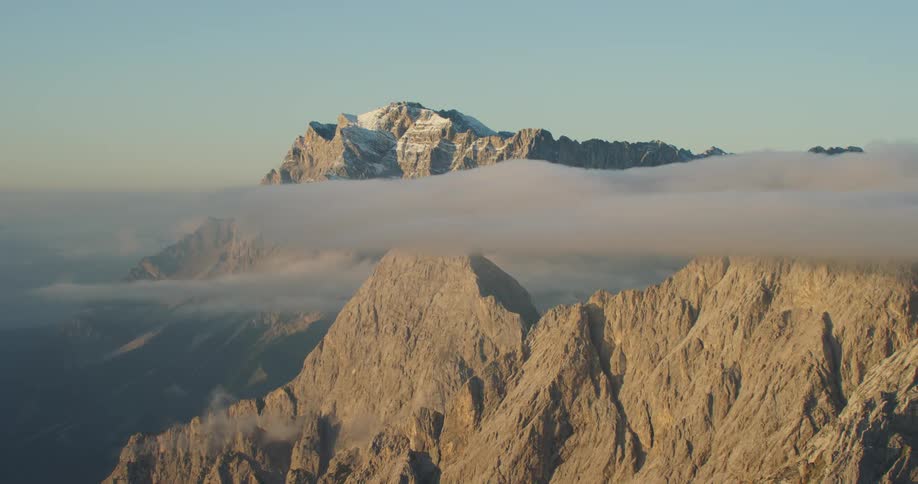 Aerial view of a mountain range