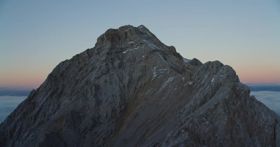 Aerial view of mountain peaks