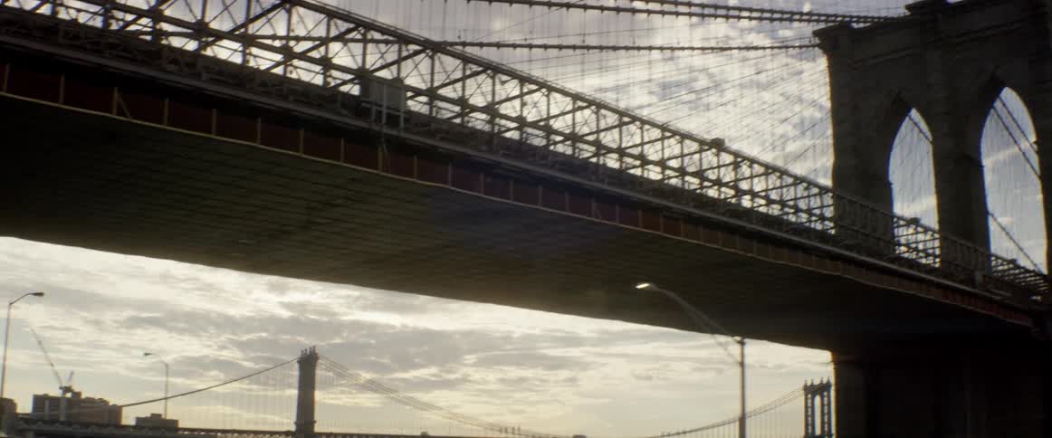 Bridges in new york city on an overcast day