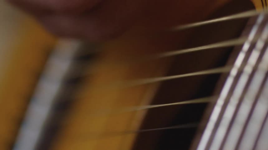 A person playing a guitar