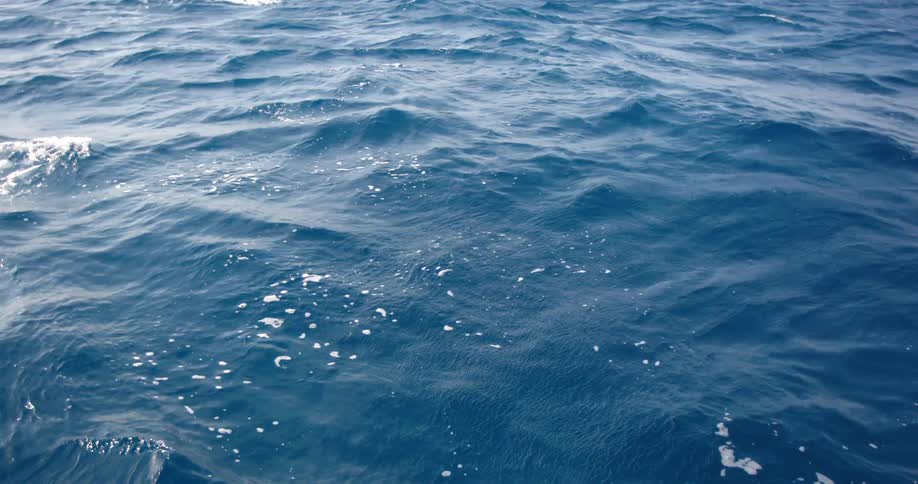 Waves are moving in the ocean