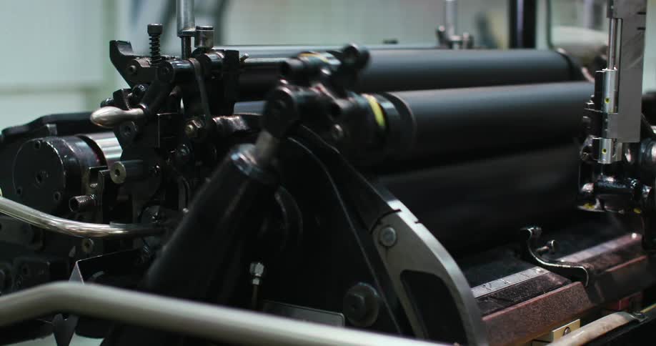 Machinery being operated in a factory setting