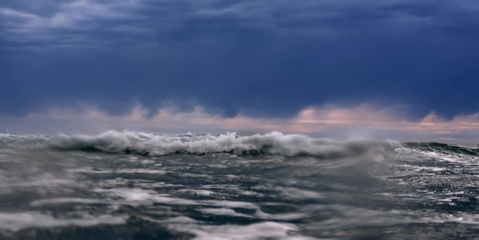 Strong ocean waves are displayed