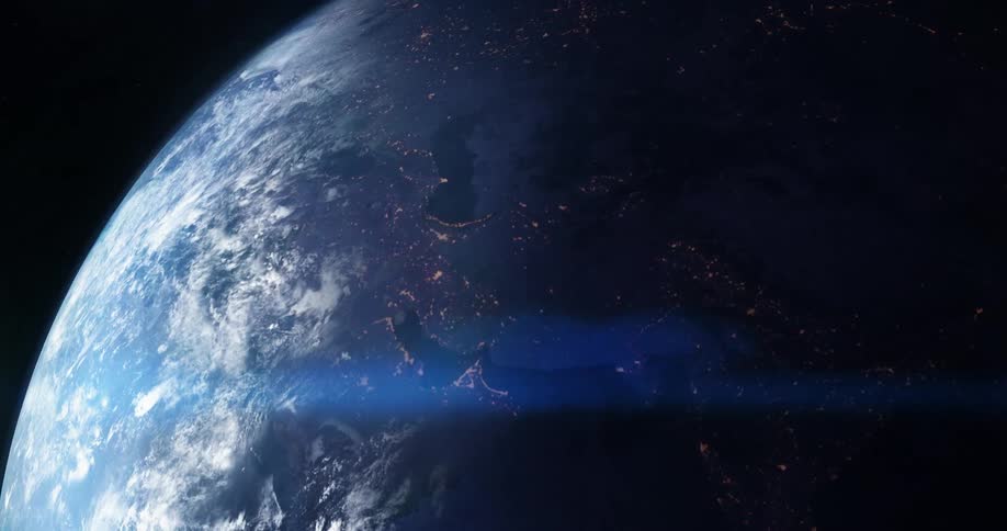 A view of earth is captured from space