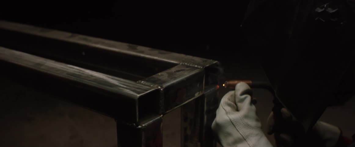 A person welding