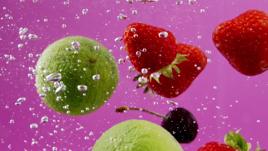 Fruit falling in to water