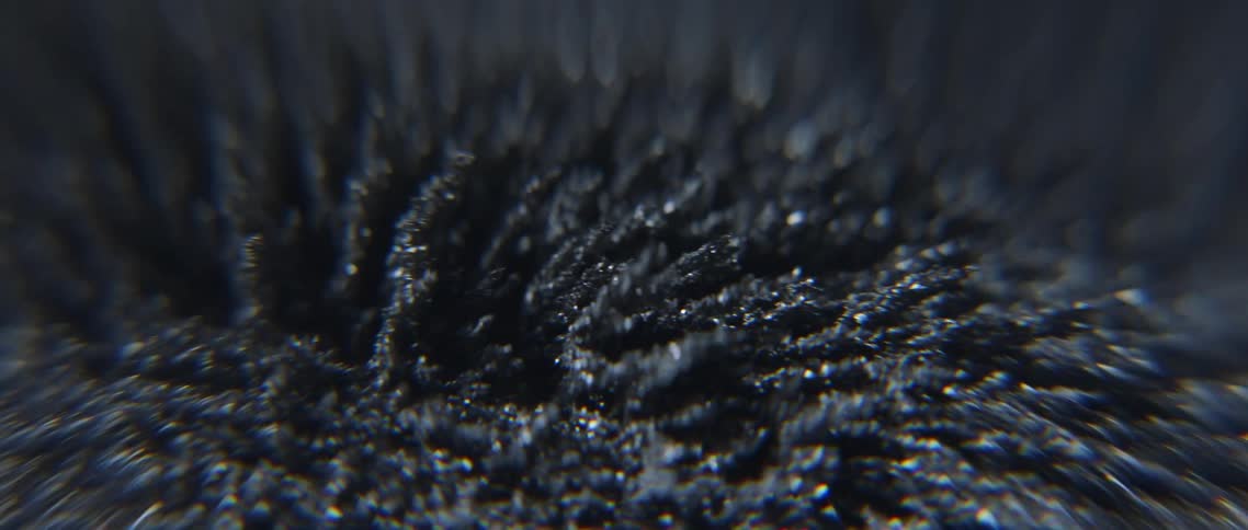 A close up of magnetic metal shavings