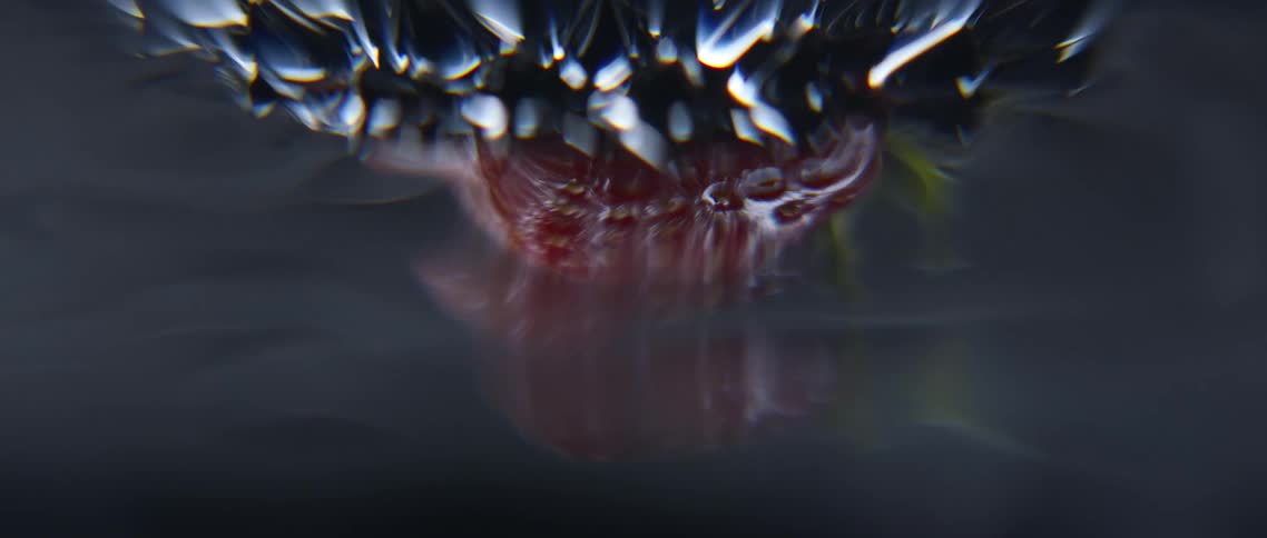 Movement of a black shiny liquid